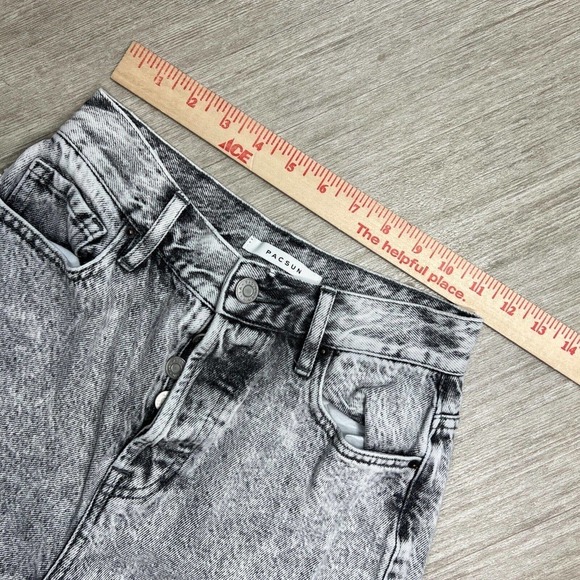 Pacsun Jeans Women's High Rise Straight 100% Cotton Acid Wash Button Fly 25 - Picture 6 of 9